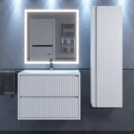 Тумба подвесная  Uperwood Next Premium  белая, 1/2 ящика