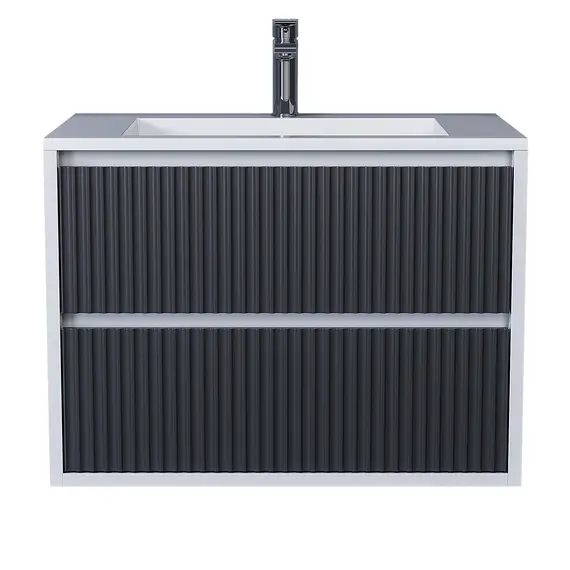 Тумба подвесная  Uperwood Next Premium  белая/графит, 1/2 ящика