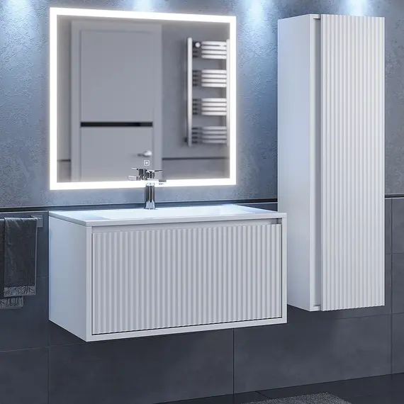 Тумба подвесная  Uperwood Next Premium  белая, 1/2 ящика