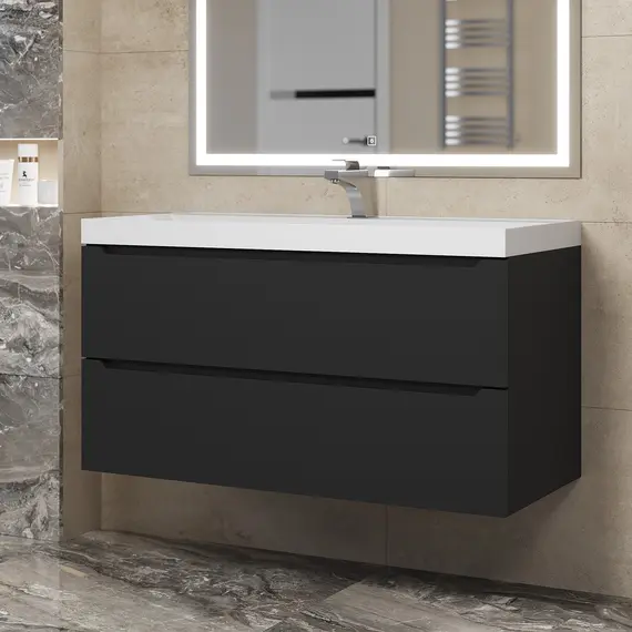 Тумба подвесная  Uperwood Tanos черная матовая