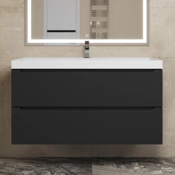 Тумба подвесная  Uperwood Tanos черная матовая