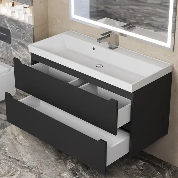 Тумба подвесная  Uperwood Tanos черная матовая