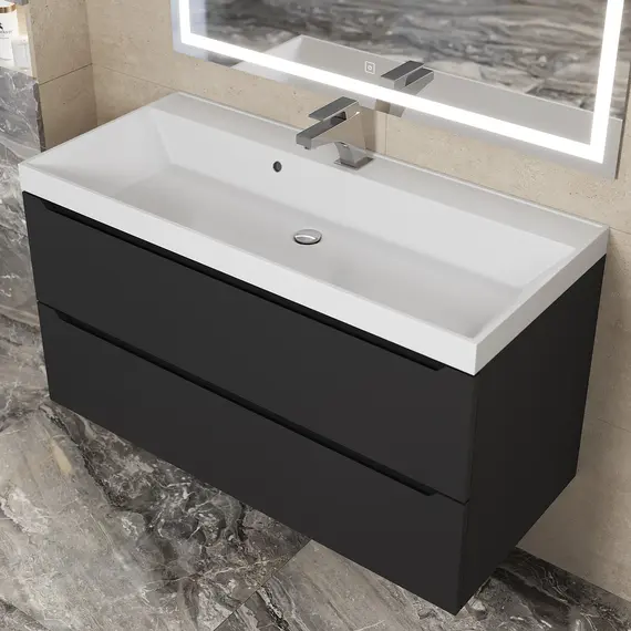 Тумба подвесная  Uperwood Tanos черная матовая