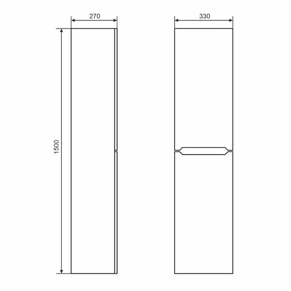Шкаф-пенал подвесной  Uperwood Tanos   33х150 см, универсальный, белый/графит
