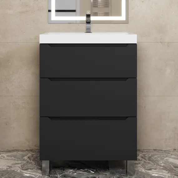 Тумба напольная Uperwood Tanos черная, 2/3 ящика