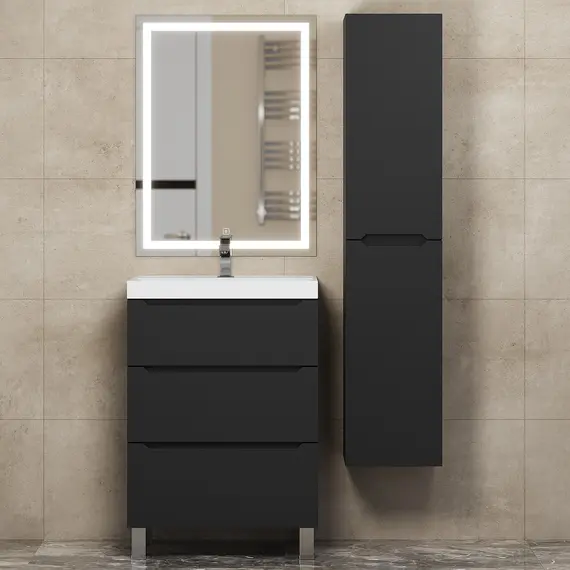 Тумба напольная Uperwood Tanos черная, 2/3 ящика