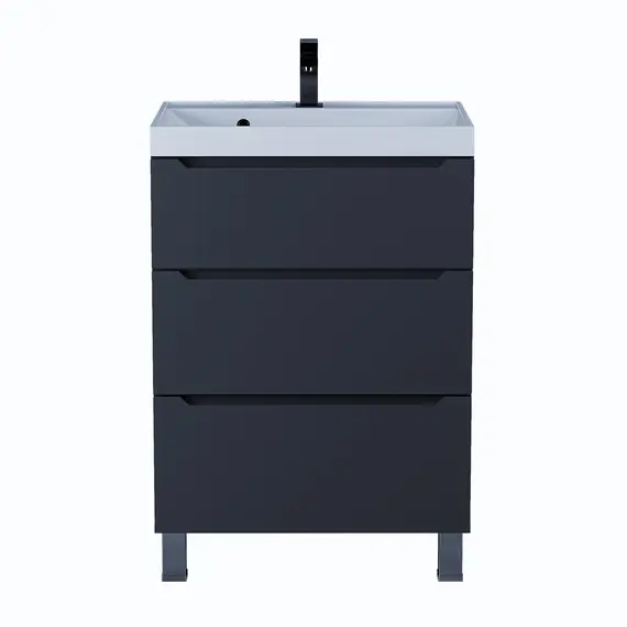 Тумба напольная Uperwood Tanos черная, 2/3 ящика