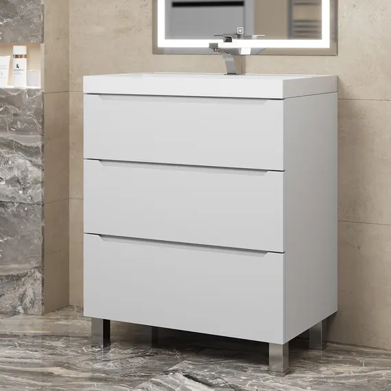 Тумба напольная  Uperwood Tanos белая, 2/3 ящика