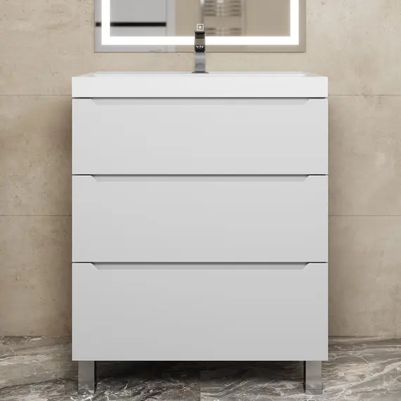 Тумба напольная  Uperwood Tanos белая, 2/3 ящика