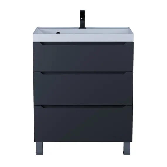 Тумба напольная Uperwood Tanos черная, 2/3 ящика