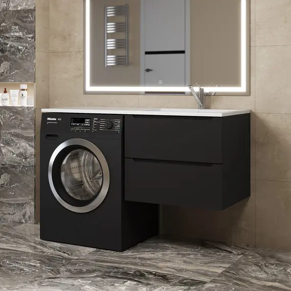 Тумба под стиральную машину подвесная Uperwood Tanos 60х50 см, черная