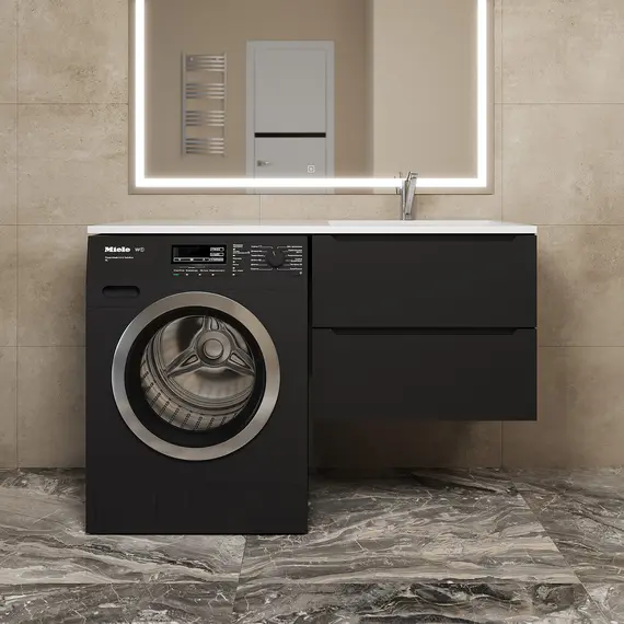 Тумба под стиральную машину подвесная Uperwood Tanos 60х50 см, черная