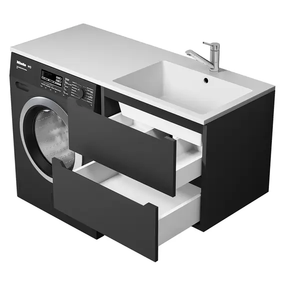 Тумба под стиральную машину подвесная Uperwood Tanos 60х50 см, черная