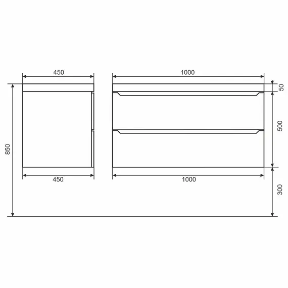 Тумба подвесная Uperwood Tanos белая/графит