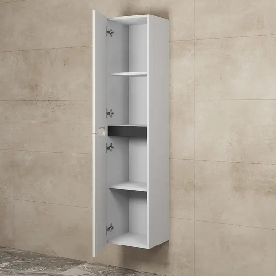 Шкаф-пенал подвесной  Uperwood Tanos   33х150 см, универсальный, белый/графит