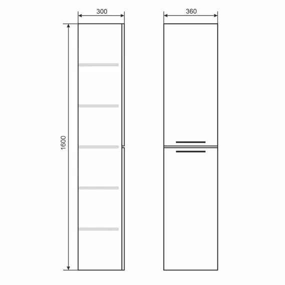 Шкаф-пенал Uperwood Foster NEW 36х160 см, белый