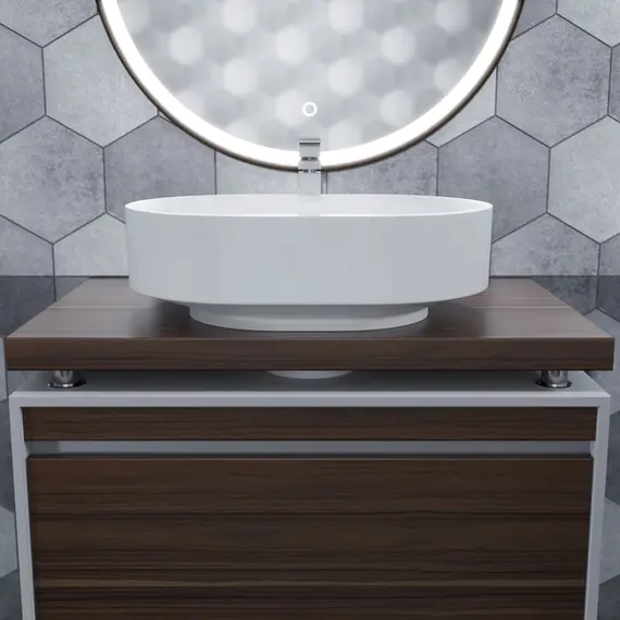 Раковина для ванной накладная Uperwood Aura 60 см, овальная, белая