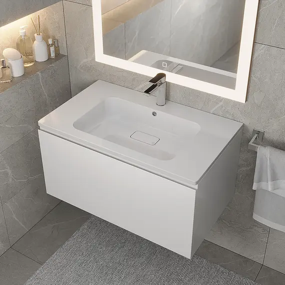 Раковина для ванной Uperwood Lagoon 80х48х14,2 см, белая глянцевая