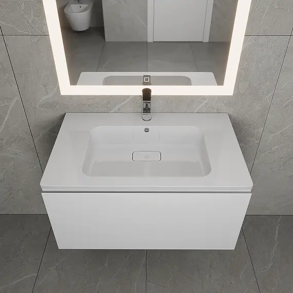 Раковина для ванной Uperwood Lagoon 80х48х14,2 см, белая глянцевая