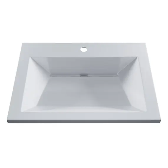 Раковина для ванной  Uperwood Olivia, с щелевым сливом, белая глянцевая