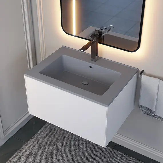 Раковина для ванной  Uperwood Parma Quartz, серая матовая, бетон