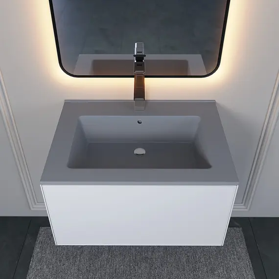 Раковина для ванной  Uperwood Parma Quartz, серая матовая, бетон