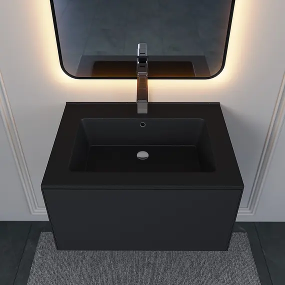 Раковина для ванной  Uperwood Parma Quartz, черная матовая, космос                  