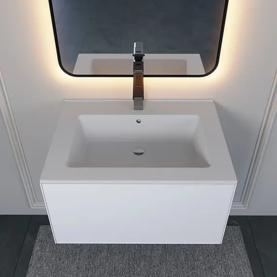 Раковина для ванной  Uperwood Parma Quartz, белая матовая, жасмин