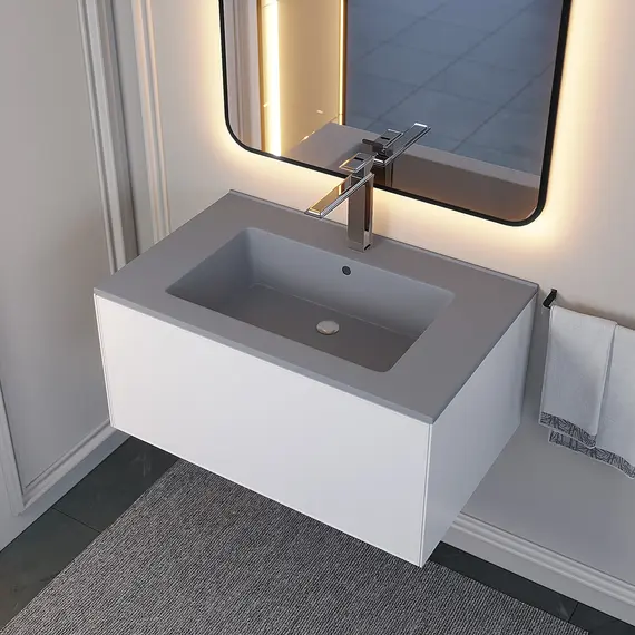 Раковина для ванной  Uperwood Parma Quartz, серая матовая, бетон