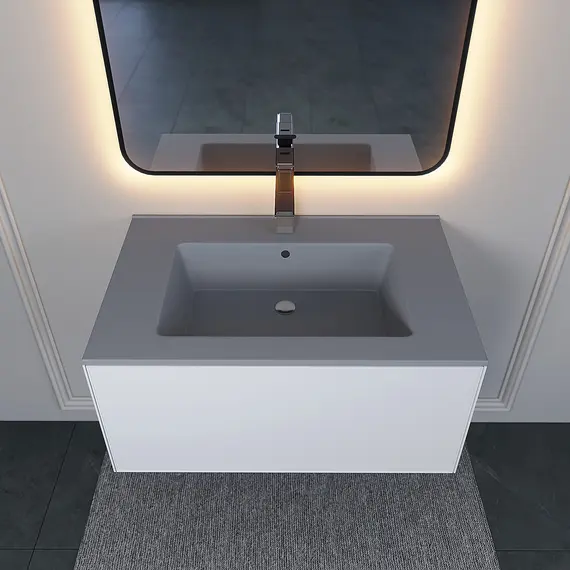 Раковина для ванной  Uperwood Parma Quartz, серая матовая, бетон