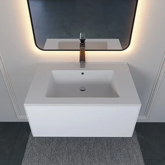 Раковина для ванной  Uperwood Parma Quartz, белая матовая, жасмин