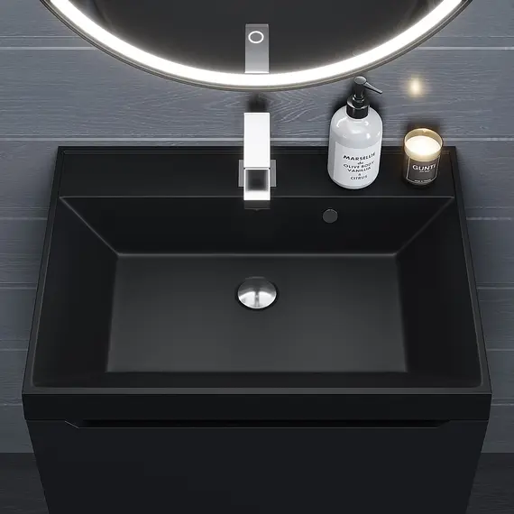 Раковина для ванной  Uperwood Classic Quartz, кварцевая, черная матовая, уголь