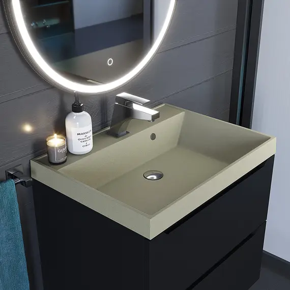 Раковина для ванной  Uperwood Classic Quartz, кварцевая, бежевая матовая, десерт