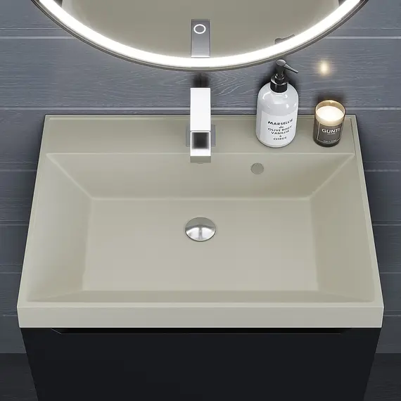 Раковина для ванной  Uperwood Classic Quartz, кварцевая, бежевая матовая, лён