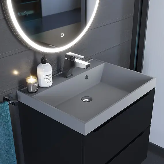 Раковина для ванной  Uperwood Classic Quartz, кварцевая, серая матовая, бетон