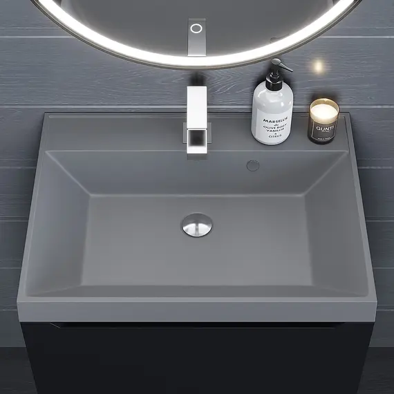 Раковина для ванной  Uperwood Classic Quartz, кварцевая, серая матовая, бетон