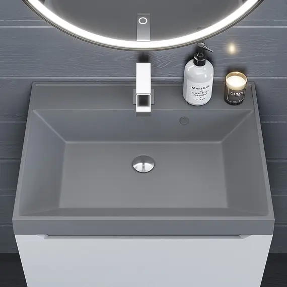 Раковина для ванной  Uperwood Classic Quartz, кварцевая, серая матовая, бетон