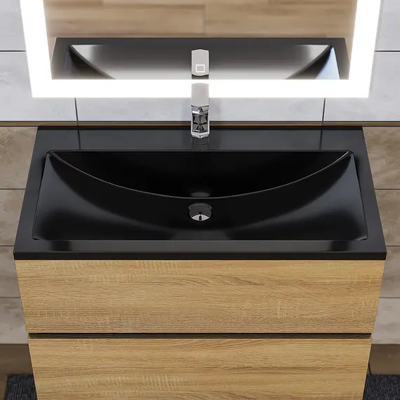 Раковина для ванной Uperwood Self  черная глянцевая