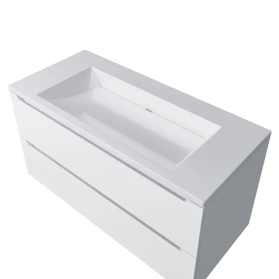 Раковина для ванной 100 см, Uperwood Infinity, без отверстия для смесителя, белая глянцевая