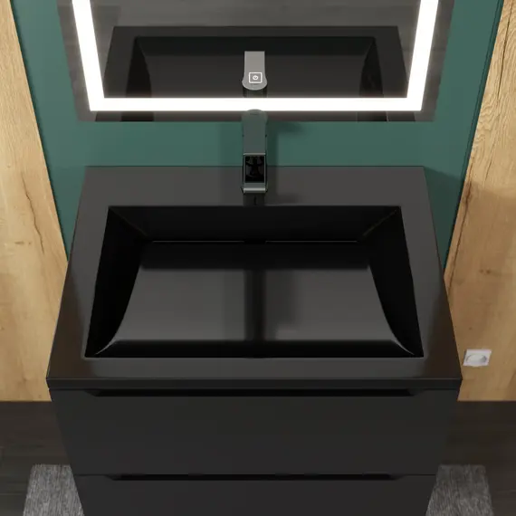 Раковина для ванной  Uperwood Infinity, черная глянцевая