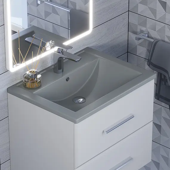 Раковина для ванной кварцевая Uperwood Foster Quartz  серая матовая (бетон)