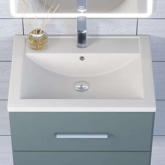 Раковина для ванной кварцевая Uperwood Foster Quartz белая матовая (жасмин)