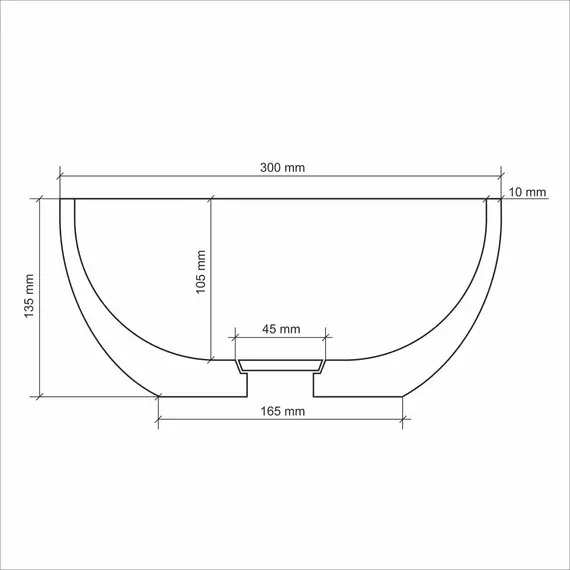 Раковина накладная бетонная Uperwood Belfast 30х30х13,5 см, круглая, графит
