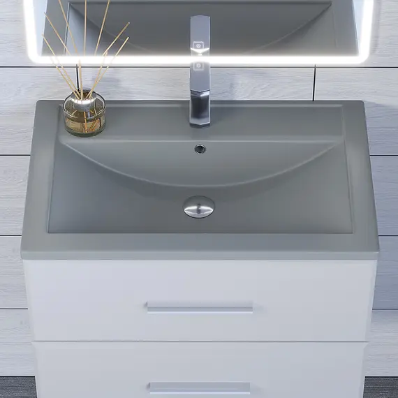 Раковина для ванной кварцевая Uperwood Foster Quartz  серая матовая (бетон)