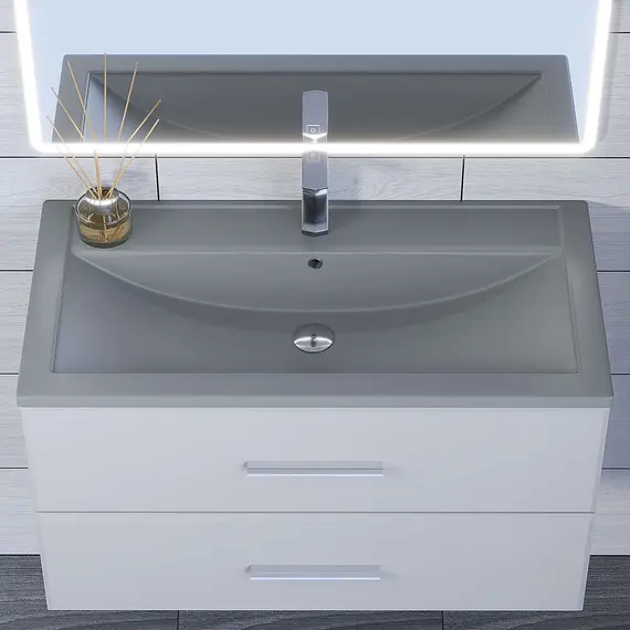 Раковина для ванной кварцевая Uperwood Foster Quartz  серая матовая (бетон)