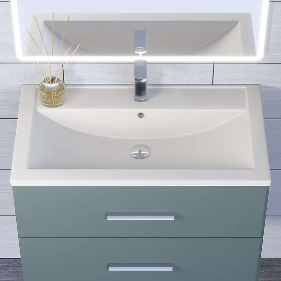 Раковина для ванной кварцевая Uperwood Foster Quartz белая матовая (жасмин)