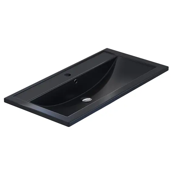 Раковина для ванной кварцевая Uperwood Foster Quartz  черная матовая (космос)