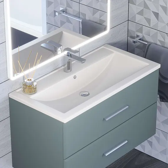 Раковина для ванной кварцевая Uperwood Foster Quartz белая матовая (жасмин)