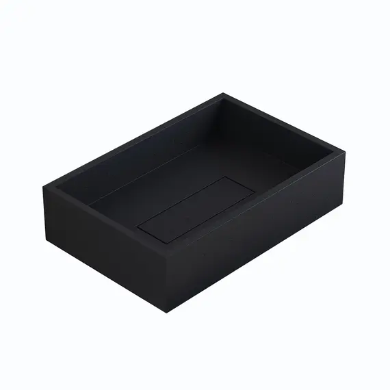 Раковина накладная бетонная Uperwood Angkor 60х40х15 см, прямоугольная, черная