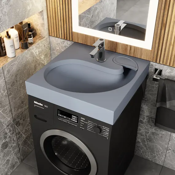 Раковина над стиральной машиной Uperwood Comforty 60х60х11 см, серая матовая